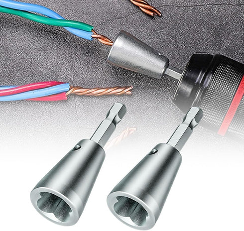 2PCS Wire Twister Tool for Drill, Electrical Wire Twister Wire Stripper for Drill, Drill Wire Twister of Connector With 1/4" Chuck, 6MM Drill Wire...