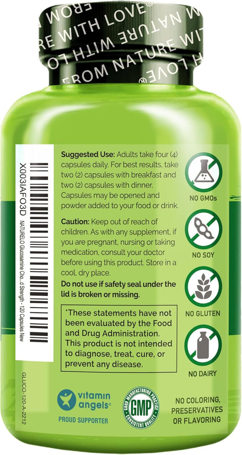 NATURELO Glucosamine Chondroitin MSM with Boswellia and Vitamin C - Joint Support Supplement - 120 Capsules...