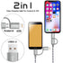 Multi Charging Cable 6.5Ft/2M MFi Certified 2Pack USB A to Lightning/Micro USB Cables 2 in 1 Nylon Braided Charge and Sync Charger Cord for iPhone...