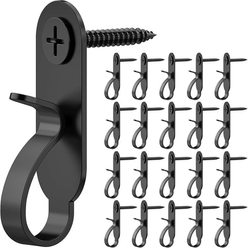 String Lights Hanger Hooks Stainless Steel, Outdoor Screw Hooks for Christmas Party Easy Release Wire and Fairy Led Lights, 40 Packs...