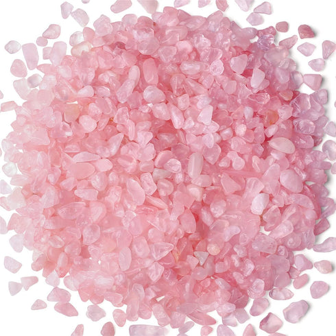Rose Quartz Healing Crystal Chips Bulk Gemstones Sets Tumbled Crushed Stones Crushed Crystals Natural Rocks for Fountain Rocks Decoration Reiki En...