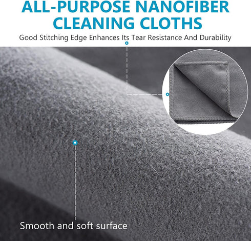 8 Pack Microfiber Screen Cleaning Cloth,Premium Double-Sided Suede Microfiber Cloths for Glasses,Lenses,Computer,Phone,TV,Electronic Device Screen...