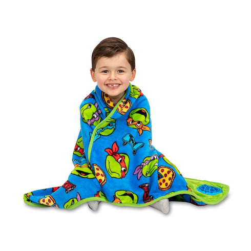 Teenage Mutant Ninja Turtles Musical Warm, Plush, Throw Blanket - Extra Cozy and Comfy for Your Toddler, Blue...