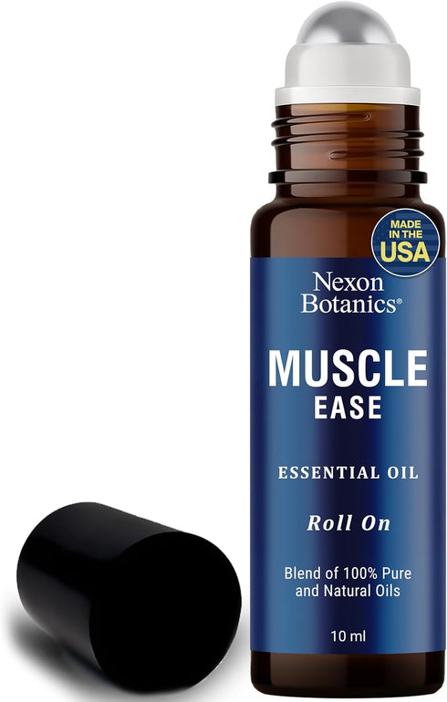 Muscle Ease Essential Oil Roll-On 10ml - 100% Pure Therapeutic Grade Blend for Sore Muscles, Aches & Pains - Roll On Application - Perfect for Ath...