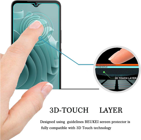 beukei (3 Pack) Compatible for NUU A23 Plus Screen Protector Tempered Glass, Touch Sensitive,Case Friendly, 9H Hardness...