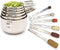 Simply Gourmet Measuring Cups and Spoons Set of 12, 304 Premium Stainless Steel, Stackable Cups Long Handle Spoons Fits Narrow Jars, Kitchen Gadge...