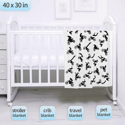 Motorcycles Dirt Bike Baby Blanket Gifts Super Soft Swaddle Newborn Cozy Baby Receiving Blanket Stroller Throw Blanket 40x30 in for Puppy...