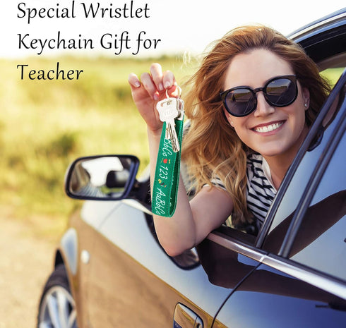 4 Pieces Teacher Appreciation Gifts for Women Wristlet Strap for Key, Hand Wrist Lanyard Key Chain Holder, Thank You Gifts Wristlet Keychain for C...