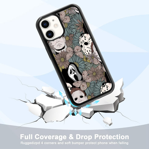 Horror Flowers Scary Phone Case Fit for iPhone 11, TPU iPhone Case Shockproof Ghostface Fashion Design Phone Cover Gift for Boy Girl Men Women...