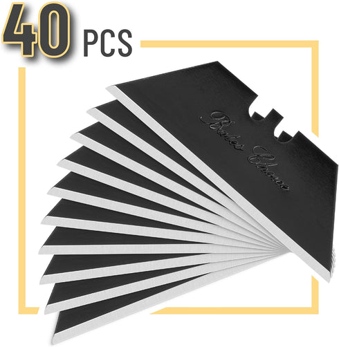 Bates- Utility Knife Blades, 40 Pack, Box Cutter Blades, Razor Blades Utility Knife, Razor Knife Blades, Replacement Blades, Razor Blades for Box ...