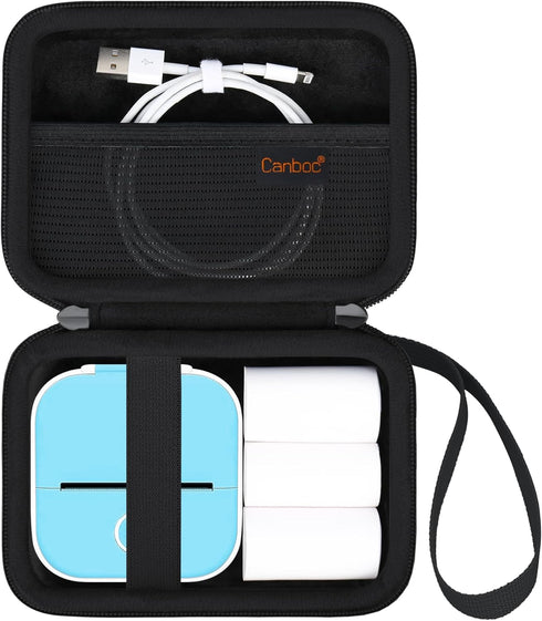 Canboc Carrying Case Compatible with Phomemo M02/ T02 Mini Printer Sticker Printer, Pocket Thermal Bluetooth Sticker Maker Box for Thermal Paper, ...