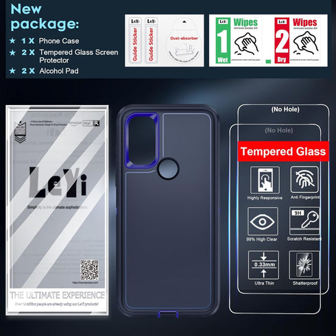 LeYi for Moto G Play 2023 Phone Case: Motorola G Play 2023 Cell Phone Case with Screen Protector (2 PCS), Heavy Duty 3 in 1 Military Grade Shockpr...
