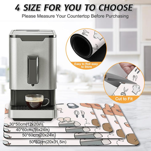Coffee Mat Super Absorbent Coffee Bar Mat Hide Stain Coffee Maker Mat for Countertops Coffee Bar Accessories Fit Under Coffee Machine Coffee Pot D...
