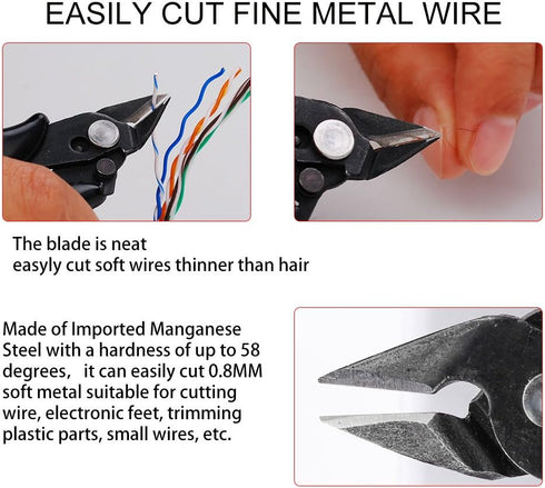 Eagles 3.5Inch Micro Soft Wire Cutter,Mini Shear Flush Cutter for Electronics, Making Jewelry-Black...
