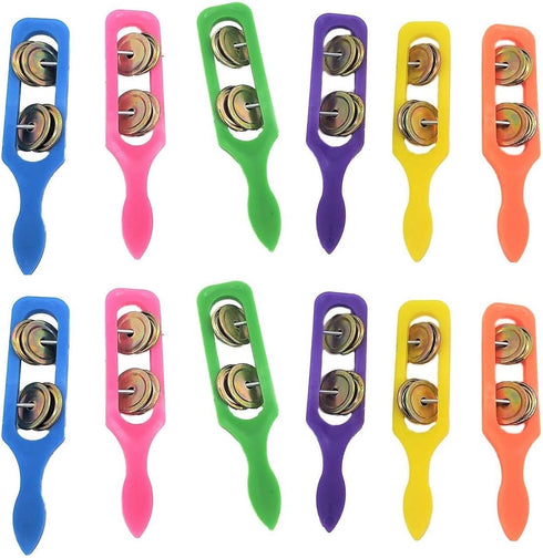 12 Cymbals With Plastic Handles (5") Kids Party Supplies, Preschool Musical Instruments, Noisemakers (12 Pack)...