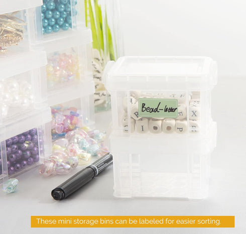9Pack Small Plastic Clear Storage Box Containers with Lids, Mini Bins (L3.4 x W2.5 x H2inches) - Reusable Craft Box, Small Items Accessories Stora...