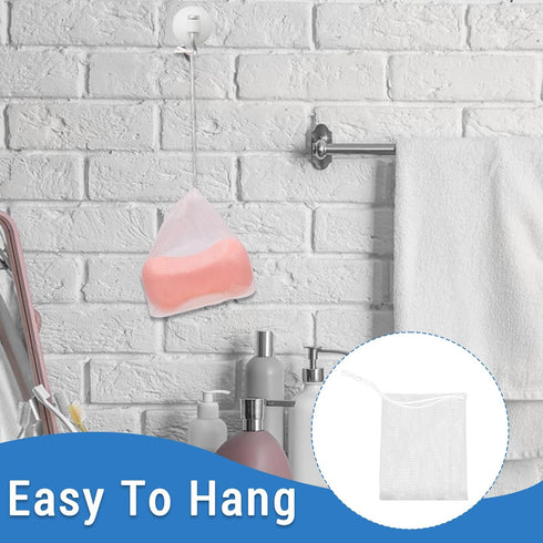 20 PCS Exfoliating Mesh Soap Saver Pouch Bag Mesh Soap Bag Soap Handmade Soap Bubble Mesh Net Bags with Drawstring Mesh Foaming Net Soap Sack Bags...