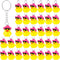 36 Pcs Duck Keychain Bulk Cowboy Cowgirl Duck Party Favors Resin Tiny Duck Keychain with Cowboy Hat Sunglasses Charms Pendant for Kids Gift Hallow...