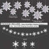 OuMuaMua Winter Christmas Hanging Snowflake Decorations, 12PCS Snowflakes Garland & 12PCS 3D Glittery Large White Snowflake for Christmas Winter W...