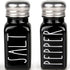 Black Salt and Pepper Shakers Set by Brighter Barns - Cute Black Kitchen Decor - Gothic or Halloween Kitchen Decor -Farmhouse Glass Shaker for Hom...