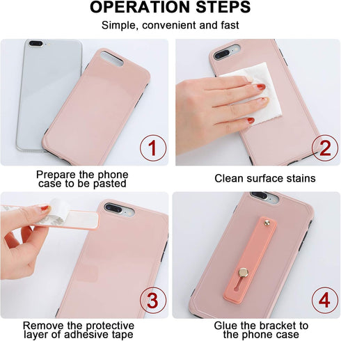 Weewooday 6 Pieces Phone Grip Holder Cell Phone Grip Strap Telescopic Finger Strap Stand Universal Finger Kickstand for Most Smartphones(Vibrant C...