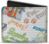Scooby Doo Wallet, Bifold, Scooby Doo Notebook Doodles Collage White Multi Color, Vegan Leather...