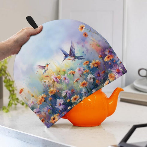 Teapot Cozy Kettle Cover Tea Pot Cozy Cover Fits Most Teapots Large Teapot Cover for Keeping Warm Double Layer Thickening Tea Warmer, Hummingbirds...