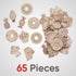 Unfinished Wooden Shapes and Cutouts - Bulk Wood Painting Crafts for Kids, DIY Home Decoration, Art Projects, Kids Painting Supplies, 65pcs Set of...