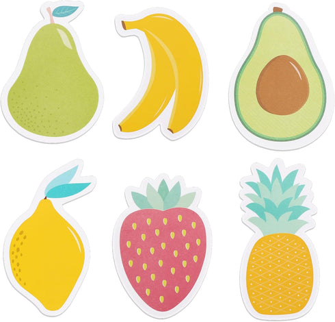 Cobee Cute Fruit Sticky Notes, 6 Pack Large Fruit Cartoon Sticky Notes Fruit Shape Markers Flags Cartoon Large Self-Stick Memo Pads Students Home ...