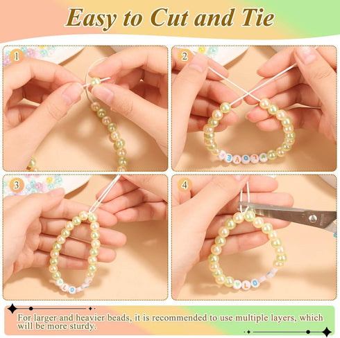 PAXCOO 2 Pack Elastic String for Bracelets, Stretch Magic Elastic String Bead Cord Jewelry Thread for Friendship Bracelet, Necklaces, Clay Beads, ...