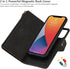 iCoverCase Compatible with iPhone 13 Pro Wallet Phone Case with Card Holder, PU Leather Zipper Pocket Magnetic Detachable Flip Case with Wrist Str...