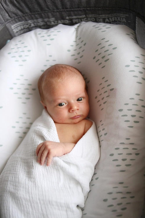 Bassinet Sheets Fitted Cover - Flexible Fit 100% Soft Jersey Knit Cotton - Neutral Grey Sage Diamond - 2 Pack Set...
