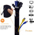 Premium 63'' Cable Management Sleeve, Best Cords Organizer for TV On Wall, Desk, Computer, Office, Home - DIY Adjustable Reversible Black and Whit...
