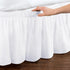 Collections Etc Wrap Around Bed Skirt, Easy Fit Elastic Dust Ruffle, White, Queen/King...