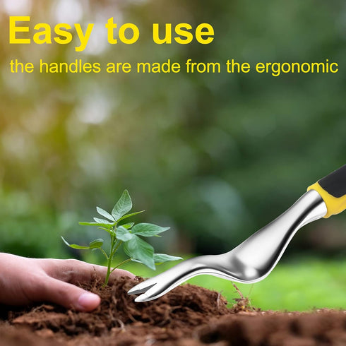 Garden Weeder Hand Weeding Tool Weed Removal Stainless Steel Handle Weed Deep Digger Grass Lawn Trimming Remover Forked Puller for Weeds Eradicate...