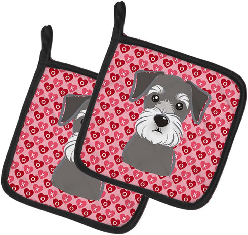 Caroline's Treasures BB5276PTHD Schnauzer Pair of Pot Holders Kitchen Heat Resistant Pot Holders Sets Oven Hot Pads for Cooking Baking BBQ, 7 1/2 ...