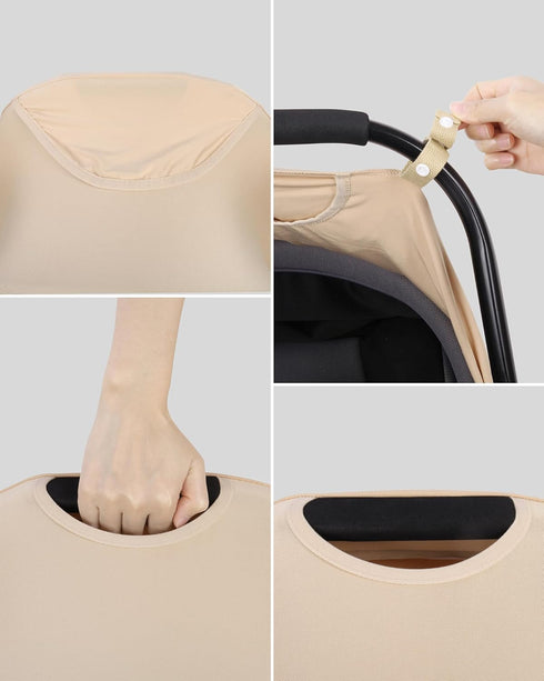 Metplus 2-in-1 Baby Car Seat Cover, Multi Use Cover for Baby Car Seat Canopy with Privacy Sun Shade, Protect Your Baby's Safety Seat with Style, I...