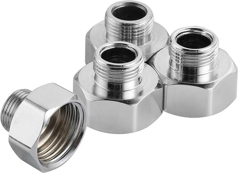 Water Line Adapter, 4 PCS Pipe Fittings in 1/2" Female to 3/8" Male Reducer Adapter, Compression Fitting for Kitchen Bathroom Faucet Supply Hose, ...