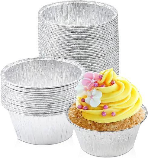 Angel's Peel Lounge Disposable Ramekins - Durable cup cake pans for baking - Aluminum Foil Ramekin for Tart, Appetizer-Utility, Muffin, Souffle, o...