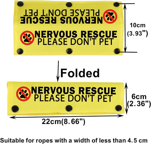 Funny Leash Sleeve Nervous Rescue Please Don't Pet Dog Leash Wrap Sleeve Pet Birthday Gift (Please Don't Pet-YE Sleeve)...