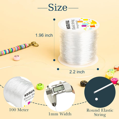 1mm Stretchy Bracelet String, Clear Elastic String Elastic Cord for Jewelry Making, Bracelets, Necklaces, Beading and Crafts...
