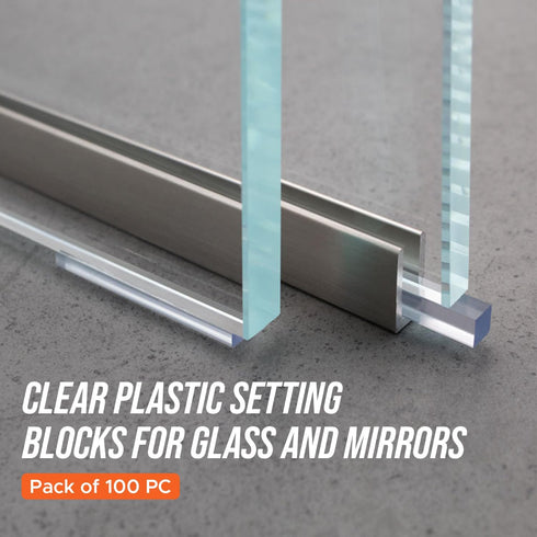 Franklowe Clear Plastic Setting Blocks for Glass and Mirrors – Pack of 100 PC (1/8" x 1/4" x 2")...
