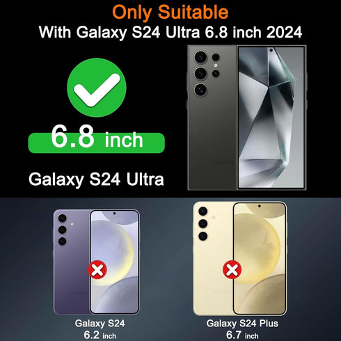 Cover for Samsung Galaxy S24 Ultra Case, Non-Yellowing Hard PC Back, Slim Thin Soft Edge Shockproof Phone Case Accessories for S24 Ultra, Clear...