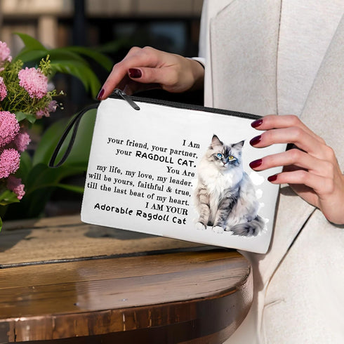 ivyanan Ragdoll Cat Cosmetics Bag Gifts Premium Cute Animal Print Travel Makeup Bag - Stylish, Durable, and Spacious Skincare and Toiletry Bag for...