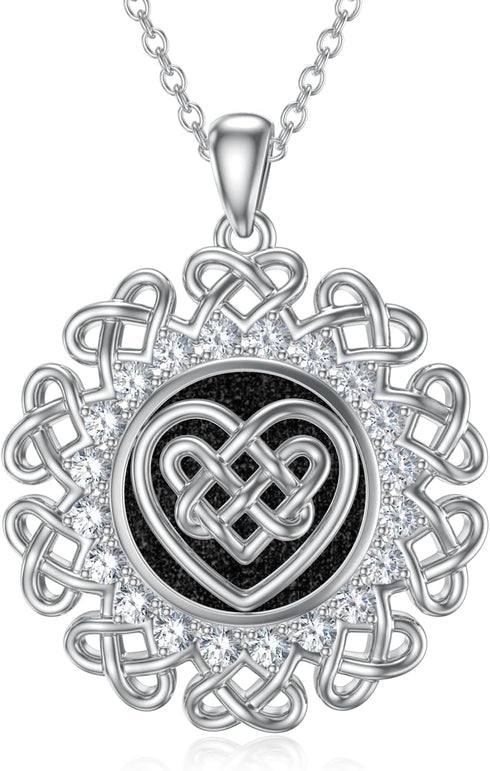 Celtic Knot Necklace Irish Pendant Necklace Love Knot Jewelry Gift for Women...