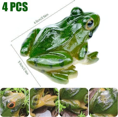 4 PCS Miniature Frog Statue, Outdoor Garden Frog Figurines Decoration, Mini Cute Frog Figures for Patio Yard Micro Landscape Fairy Garden Ornament...
