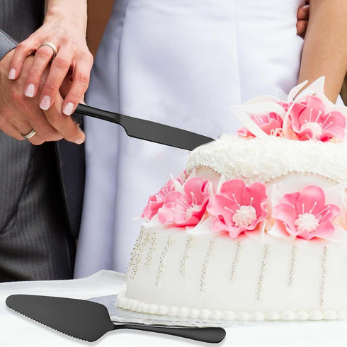 Cake Knife and Server Set, Silver Stainless Steel Pie Server Cake Cutting Set for Wedding, Cake Cutter Cake Knife Serving Set for Wedding, Birthda...