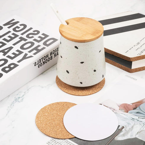 Allazone Self-Adhesive Cork Round, 70 Pack Cork Backing Sheets for Wall Decoration, Party Supplies Coasters and DIY Crafts...