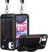 TOOVREN for iPhone 11 Wallet Lanyard Case Protective Cover with PU Leather Card Holder Adjustable Detachable Phone Lanyard Stand Strap for iPhone ...