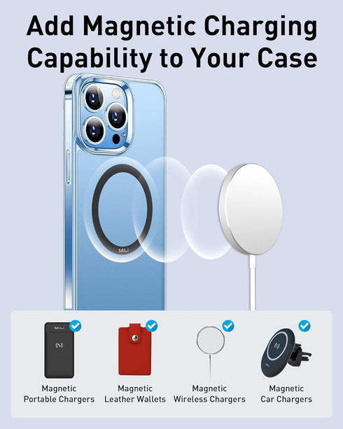 6 PCS Magnetic Adapter Rings with 3M Sticker, Universal Adhesive Metal Rings for Car Magnet, Compatible with Magsafe Accessories and Wireless Char...